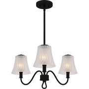 Quoizel McKinney 3Lt Chandelier, Black/Clear/Sandblasted/Swirl - MCK5022MBK
