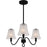 Quoizel McKinney 3Lt Chandelier, Black/Clear/Sandblasted/Swirl - MCK5022MBK