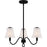 Quoizel McKinney 3Lt Chandelier, Black/Clear/Sandblasted/Swirl