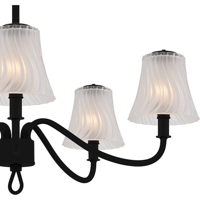 Quoizel McKinney 5Lt Chandelier, Black/Clear/Sandblasted/Swirl