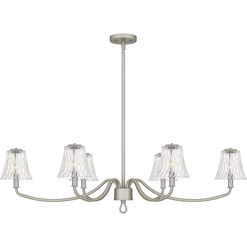 Quoizel McKinney 6Lt Island Light, Nickel/Clear Swirl