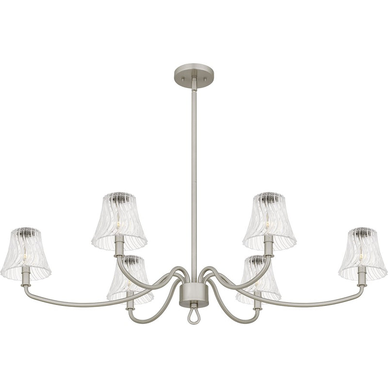 Quoizel McKinney 6Lt Island Light, Nickel/Clear Swirl