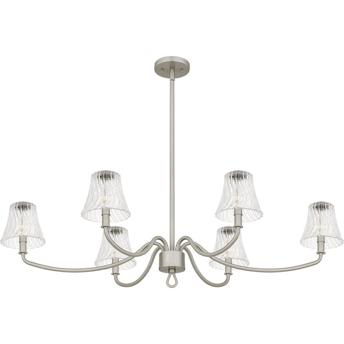 Quoizel McKinney 6Lt Island Light, Nickel/Clear Swirl