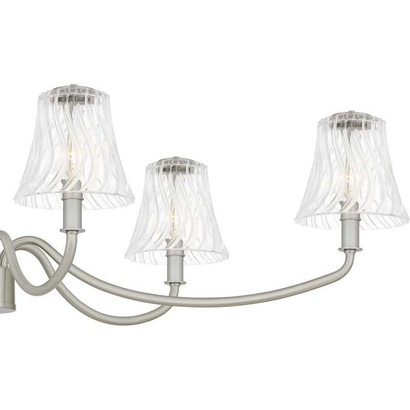 Quoizel McKinney 6Lt Island Light, Nickel/Clear Swirl