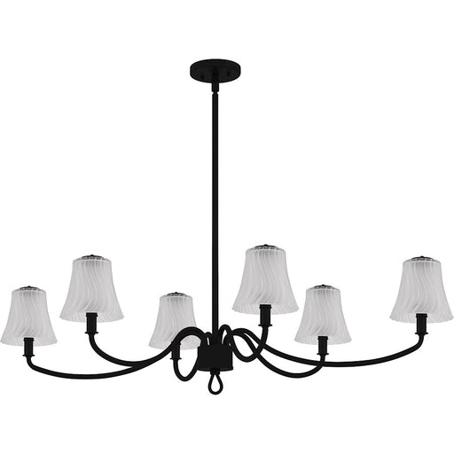Quoizel McKinney 6Lt Island Light, Black/Clear/Sandblasted/Swirl