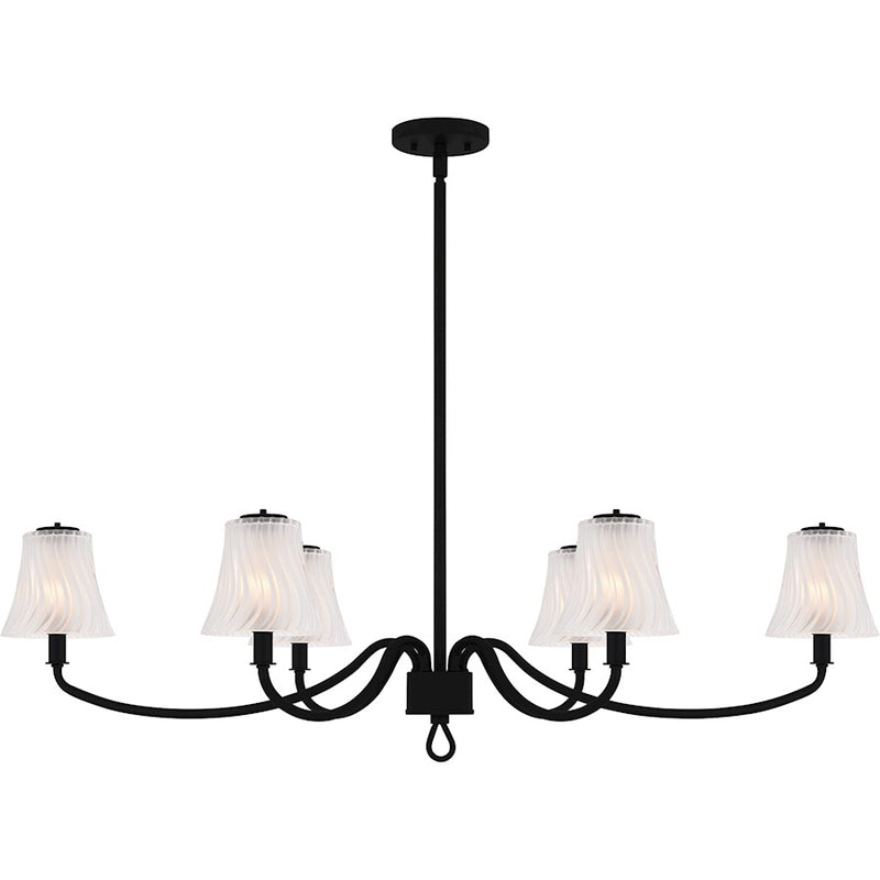 Quoizel McKinney 6Lt Island Light, Black/Clear/Sandblasted/Swirl