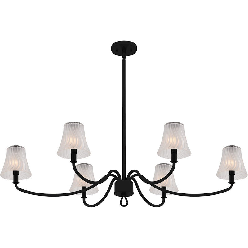 Quoizel McKinney 6Lt Island Light, Black/Clear/Sandblasted/Swirl