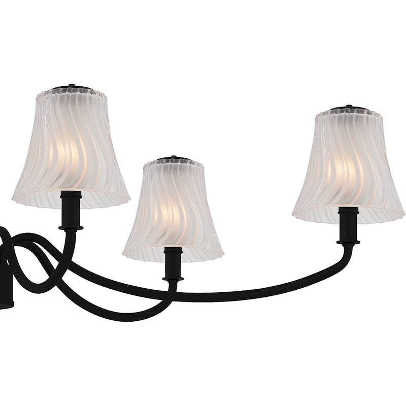 Quoizel McKinney 6Lt Island Light, Black/Clear/Sandblasted/Swirl