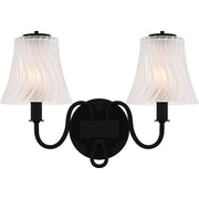 Quoizel McKinney 2Lt Bath Light, Black/Clear/Sandblasted/Swirl - MCK8615MBK