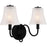 Quoizel McKinney 2Lt Bath Light, Black/Clear/Sandblasted/Swirl