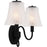 Quoizel McKinney 2Lt Bath Light, Black/Clear/Sandblasted/Swirl