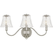 Quoizel McKinney 3Light Bath Light, Brushed Nickel/Clear Swirl Glass - MCK8623BN