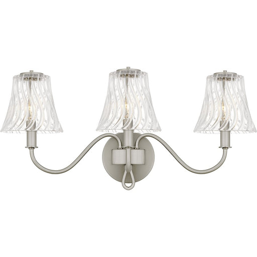 Quoizel McKinney 3Light Bath Light, Brushed Nickel/Clear Swirl Glass - MCK8623BN