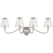 Quoizel McKinney 4Light Bath Light, Brushed Nickel/Clear Swirl Glass - MCK8631BN