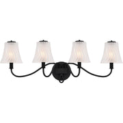 Quoizel McKinney 4Lt Bath Light, Black/Clear/Sandblasted/Swirl - MCK8631MBK