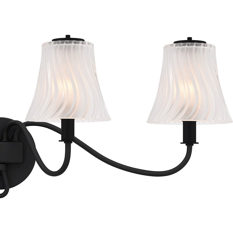 Quoizel McKinney 4Lt Bath Light, Black/Clear/Sandblasted/Swirl