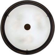 Quoizel Laguna 16in 3-Light Flush Mount | Naturals Renaissance Copper and Oyster Mica | Bedroom & Hallway Ceiling Light | Model MCLG1616RC