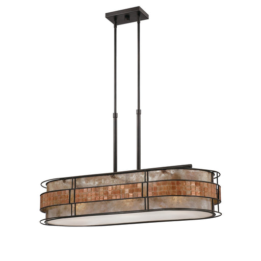 Quoizel Laguna 37in 3-Light Island Chandelier | Naturals Renaissance Copper and Oyster Mica | Kitchen Island & Dining Room | Model MCLG337RC