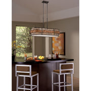 Quoizel Laguna 37in 3-Light Island Chandelier | Naturals Renaissance Copper and Oyster Mica | Kitchen Island & Dining Room | Model MCLG337RC