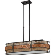 Quoizel Laguna 37in 3-Light Island Chandelier | Naturals Renaissance Copper and Oyster Mica | Kitchen Island & Dining Room | Model MCLG337RC