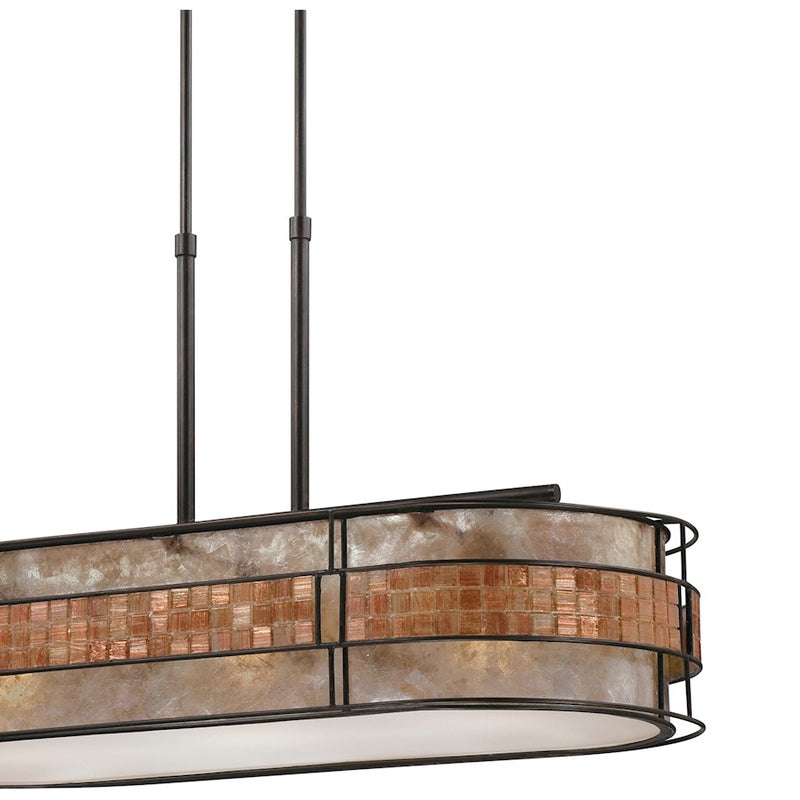 Quoizel Laguna 37in 3-Light Island Chandelier | Naturals Renaissance Copper and Oyster Mica | Kitchen Island & Dining Room | Model MCLG337RC