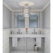 Quoizel McPherson 3 Light Semi-Flush Mount, Polished Nickel/Clear