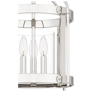 Quoizel McPherson 3 Light Semi-Flush Mount, Polished Nickel/Clear