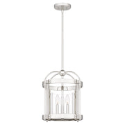 Quoizel McPherson 3 Light Pendant, Polished Nickel/Clear