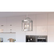 Quoizel McPherson 3 Light Pendant, Polished Nickel/Clear