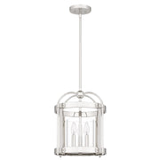 Quoizel McPherson 3 Light Pendant, Polished Nickel/Clear