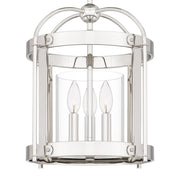 Quoizel McPherson 3 Light Pendant, Polished Nickel/Clear