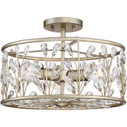 Quoizel 3 Light Meadow Lane Semi-Flush Mount, Vintage Gold