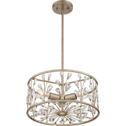 Quoizel 3 Light Meadow Lane Semi-Flush Mount, Vintage Gold