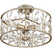 Quoizel 3 Light Meadow Lane Semi-Flush Mount, Vintage Gold