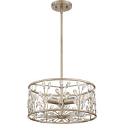 Quoizel 3 Light Meadow Lane Semi-Flush Mount, Vintage Gold