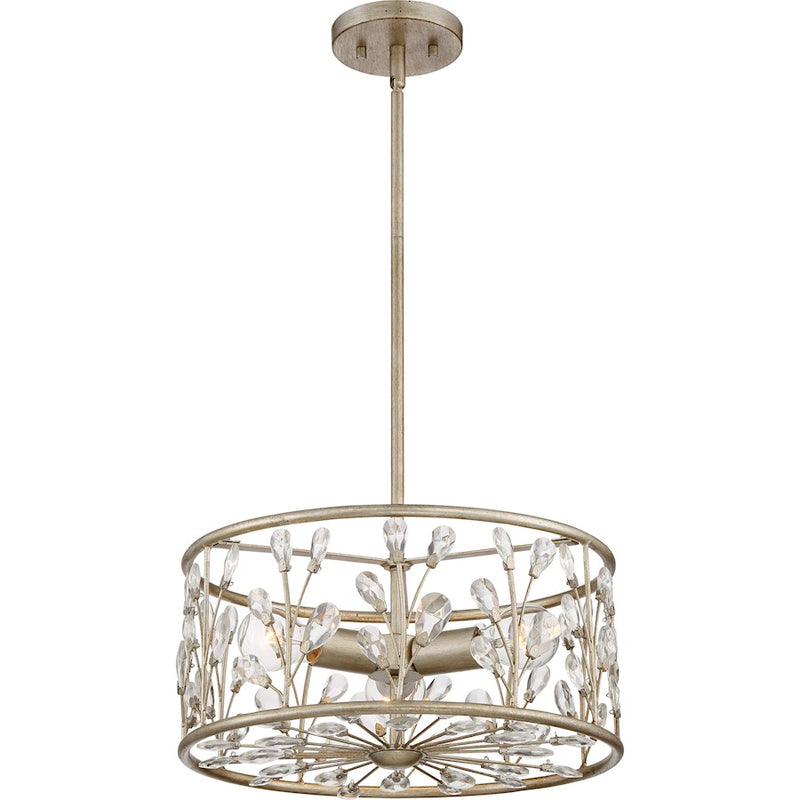 Quoizel 3 Light Meadow Lane Semi-Flush Mount, Vintage Gold