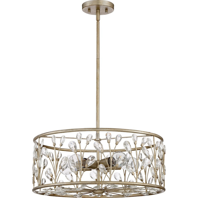 Quoizel 5 Light Meadow Lane Pendant, Vintage Gold
