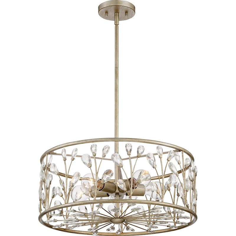 Quoizel 5 Light Meadow Lane Pendant, Vintage Gold