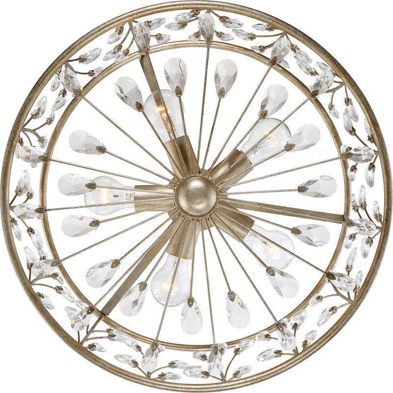 Quoizel 5 Light Meadow Lane Pendant, Vintage Gold