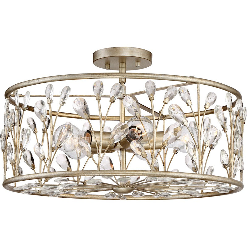 Quoizel 5 Light Meadow Lane Pendant, Vintage Gold