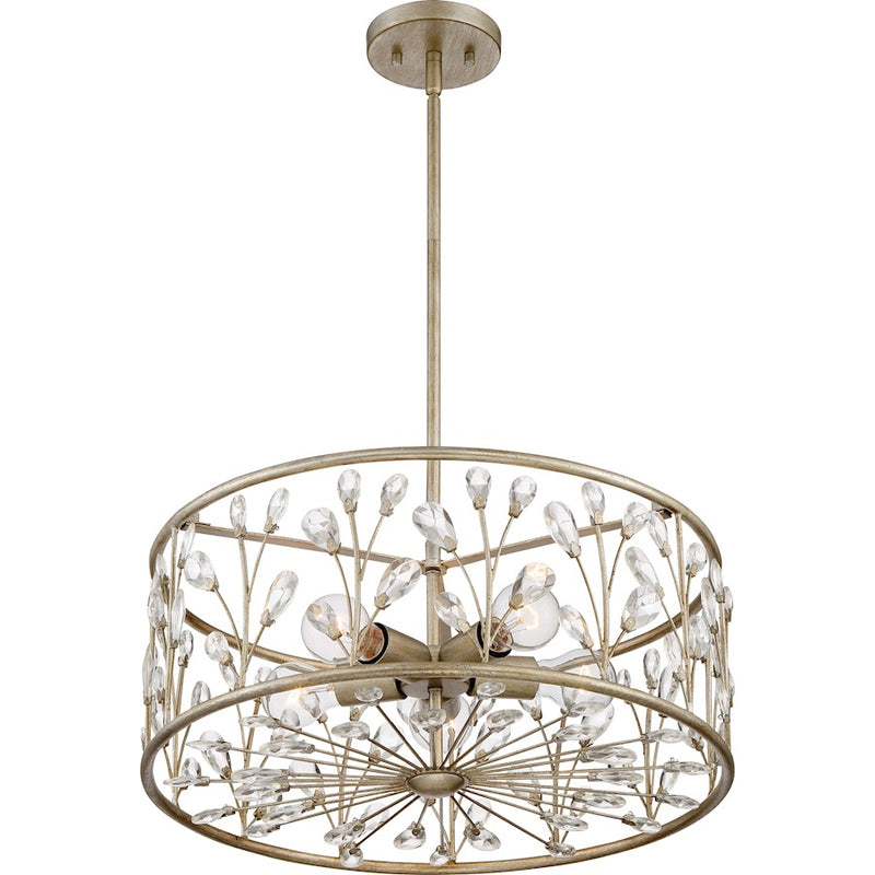 Quoizel 5 Light Meadow Lane Pendant, Vintage Gold