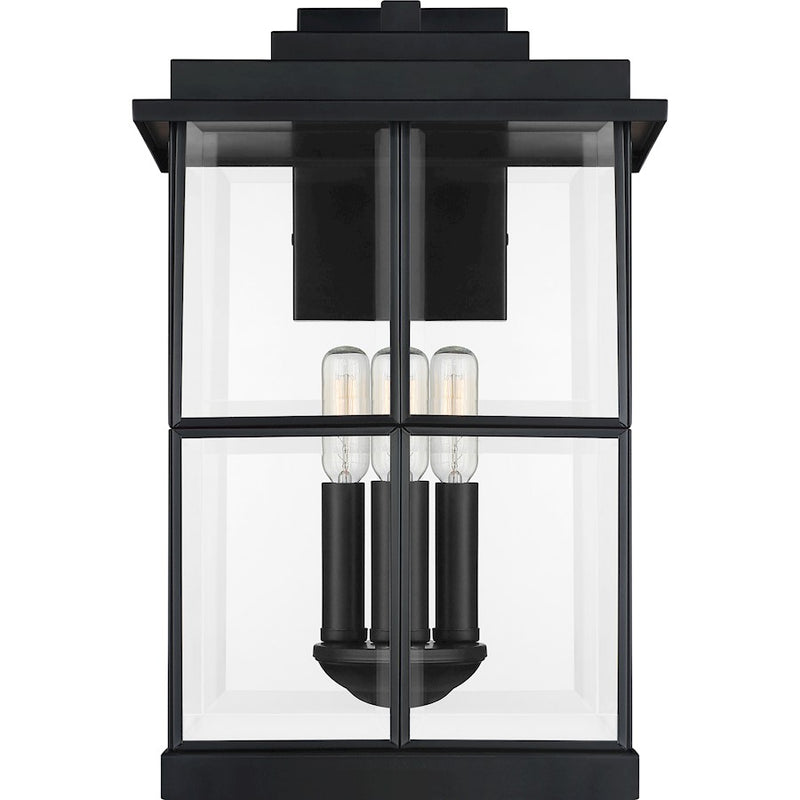 Quoizel Mulligan 3 Light Outdoor Lantern, Matte Black