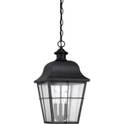 Quoizel Millhouse 19in 3-Light Outdoor Lantern | Traditional Mystic Black and Clear Seedy Glass | Front Porch & Entryway | Model MHE1910K