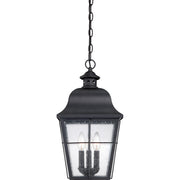 Quoizel Millhouse 19in 3-Light Outdoor Lantern | Traditional Mystic Black and Clear Seedy Glass | Front Porch & Entryway | Model MHE1910K