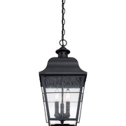 Quoizel Millhouse 19in 3-Light Outdoor Lantern | Traditional Mystic Black and Clear Seedy Glass | Front Porch & Entryway | Model MHE1910K