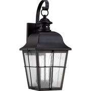 Quoizel Millhouse 18in 2-Light Outdoor Lantern | Traditional Mystic Black and Clear Seedy Glass | Front Porch & Entryway | Model MHE8409K