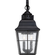 Quoizel Millhouse 18in 2-Light Outdoor Lantern | Traditional Mystic Black and Clear Seedy Glass | Front Porch & Entryway | Model MHE8409K