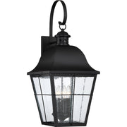 Quoizel Millhouse 13in 4-Light Outdoor Lantern | Traditional Mystic Black and Clear Seedy Glass | Front Porch & Entryway | Model MHE8412K