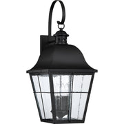 Quoizel Millhouse 13in 4-Light Outdoor Lantern | Traditional Mystic Black and Clear Seedy Glass | Front Porch & Entryway | Model MHE8412K
