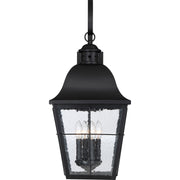 Quoizel Millhouse 13in 4-Light Outdoor Lantern | Traditional Mystic Black and Clear Seedy Glass | Front Porch & Entryway | Model MHE8412K